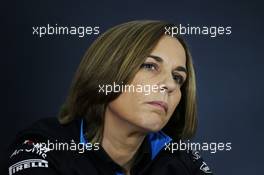 Claire Williams (GBR) Williams Racing Deputy Team Principal in the FIA Press Conference. 02.08.2019. Formula 1 World Championship, Rd 12, Hungarian Grand Prix, Budapest, Hungary, Practice Day.