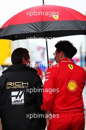 (L to R): Guenther Steiner (ITA) Haas F1 Team Prinicipal with Mattia Binotto (ITA) Ferrari Team Principal. 02.08.2019. Formula 1 World Championship, Rd 12, Hungarian Grand Prix, Budapest, Hungary, Practice Day.
