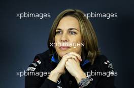 Claire Williams (GBR) Williams Racing Deputy Team Principal in the FIA Press Conference. 02.08.2019. Formula 1 World Championship, Rd 12, Hungarian Grand Prix, Budapest, Hungary, Practice Day.