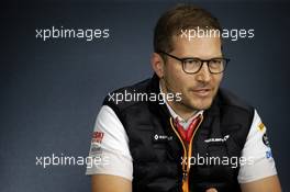 Andreas Seidl, McLaren Managing Director in the FIA Press Conference. 02.08.2019. Formula 1 World Championship, Rd 12, Hungarian Grand Prix, Budapest, Hungary, Practice Day.