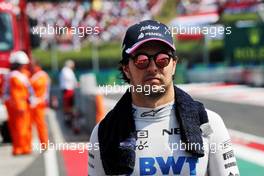 Sergio Perez (MEX) Racing Point F1 Team on the grid. 04.08.2019. Formula 1 World Championship, Rd 12, Hungarian Grand Prix, Budapest, Hungary, Race Day.