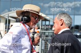 (L to R): Mansour Ojjeh, McLaren shareholder with Chase Carey (USA) Formula One Group Chairman on the grid. 04.08.2019. Formula 1 World Championship, Rd 12, Hungarian Grand Prix, Budapest, Hungary, Race Day.