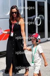 Minttu Raikkonen (FIN) with her son Robin. 04.08.2019. Formula 1 World Championship, Rd 12, Hungarian Grand Prix, Budapest, Hungary, Race Day.