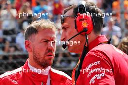 Sebastian Vettel (GER) Ferrari on the grid. 04.08.2019. Formula 1 World Championship, Rd 12, Hungarian Grand Prix, Budapest, Hungary, Race Day.