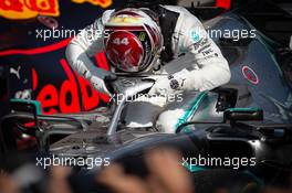 Race winner Lewis Hamilton (GBR) Mercedes AMG F1 W10 celebrates in parc ferme. 04.08.2019. Formula 1 World Championship, Rd 12, Hungarian Grand Prix, Budapest, Hungary, Race Day.