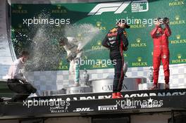 1st place Lewis Hamilton (GBR) Mercedes AMG F1 W10, 2nd place Max Verstappen (NLD) Red Bull Racing RB15 and 3rd place Sebastian Vettel (GER) Ferrari SF90. 04.08.2019. Formula 1 World Championship, Rd 12, Hungarian Grand Prix, Budapest, Hungary, Race Day.