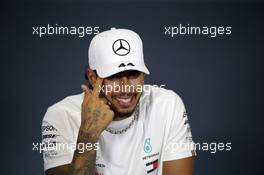 Lewis Hamilton (GBR) Mercedes AMG F1 in the post race FIA Press Conference. 04.08.2019. Formula 1 World Championship, Rd 12, Hungarian Grand Prix, Budapest, Hungary, Race Day.