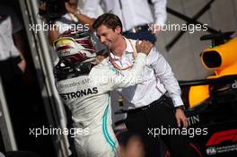 Race winner Lewis Hamilton (GBR) Mercedes AMG F1 celebrates in parc ferme with James Vowles (GBR) Mercedes AMG F1 Chief Strategist. 04.08.2019. Formula 1 World Championship, Rd 12, Hungarian Grand Prix, Budapest, Hungary, Race Day.