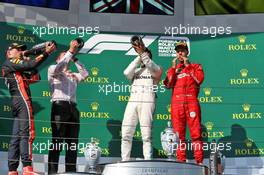 The podium (L to R): Max Verstappen (NLD) Red Bull Racing, second; James Vowles (GBR) Mercedes AMG F1 Chief Strategist; Lewis Hamilton (GBR) Mercedes AMG F1, race winner; Sebastian Vettel (GER) Ferrari, third. 04.08.2019. Formula 1 World Championship, Rd 12, Hungarian Grand Prix, Budapest, Hungary, Race Day.