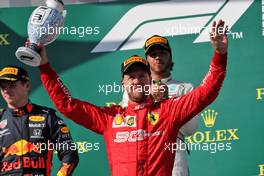 Sebastian Vettel (GER) Ferrari celebrates his third position on the podium. 04.08.2019. Formula 1 World Championship, Rd 12, Hungarian Grand Prix, Budapest, Hungary, Race Day.