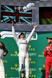 Race winner Lewis Hamilton (GBR) Mercedes AMG F1 celebrates on the podium. 04.08.2019. Formula 1 World Championship, Rd 12, Hungarian Grand Prix, Budapest, Hungary, Race Day.