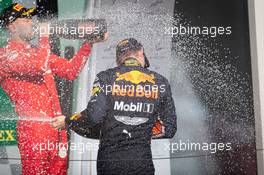 Max Verstappen (NLD) Red Bull Racing celebrates his second position on the podium. 04.08.2019. Formula 1 World Championship, Rd 12, Hungarian Grand Prix, Budapest, Hungary, Race Day.