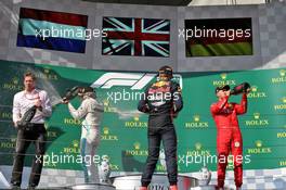 The podium (L to R): James Vowles (GBR) Mercedes AMG F1 Chief Strategist; race winner Lewis Hamilton (GBR) Mercedes AMG F1; Max Verstappen (NLD) Red Bull Racing, second; Sebastian Vettel (GER) Ferrari, third. 04.08.2019. Formula 1 World Championship, Rd 12, Hungarian Grand Prix, Budapest, Hungary, Race Day.