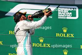 Race winner Lewis Hamilton (GBR) Mercedes AMG F1 celebrates on the podium. 04.08.2019. Formula 1 World Championship, Rd 12, Hungarian Grand Prix, Budapest, Hungary, Race Day.