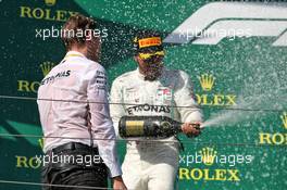 Race winner Lewis Hamilton (GBR) Mercedes AMG F1 celebrates with James Vowles (GBR) Mercedes AMG F1 Chief Strategist. 04.08.2019. Formula 1 World Championship, Rd 12, Hungarian Grand Prix, Budapest, Hungary, Race Day.