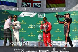 The podium (L to R): James Vowles (GBR) Mercedes AMG F1 Chief Strategist; Lewis Hamilton (GBR) Mercedes AMG F1, race winner; Sebastian Vettel (GER) Ferrari, third; Max Verstappen (NLD) Red Bull Racing, second. 04.08.2019. Formula 1 World Championship, Rd 12, Hungarian Grand Prix, Budapest, Hungary, Race Day.