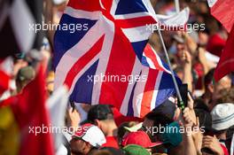 British flag at the podium. 04.08.2019. Formula 1 World Championship, Rd 12, Hungarian Grand Prix, Budapest, Hungary, Race Day.