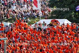 Max Verstappen (NLD) Red Bull Racing fans in the grandstand. 04.08.2019. Formula 1 World Championship, Rd 12, Hungarian Grand Prix, Budapest, Hungary, Race Day.