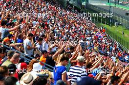 Circuit atmosphere - fans in the grandstand. 03.08.2019. Formula 1 World Championship, Rd 12, Hungarian Grand Prix, Budapest, Hungary, Qualifying Day.