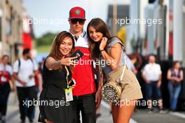 Kimi Raikkonen (FIN) Alfa Romeo Racing with fans. 03.08.2019. Formula 1 World Championship, Rd 12, Hungarian Grand Prix, Budapest, Hungary, Qualifying Day.