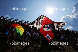 Circuit atmosphere - fans in the grandstand. 03.08.2019. Formula 1 World Championship, Rd 12, Hungarian Grand Prix, Budapest, Hungary, Qualifying Day.