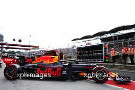 Max Verstappen (NLD) Red Bull Racing RB15 leaves the pits. 03.08.2019. Formula 1 World Championship, Rd 12, Hungarian Grand Prix, Budapest, Hungary, Qualifying Day.