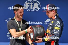 Max Verstappen (NLD) Red Bull Racing receives the Pirelli Pole Position Award.  03.08.2019. Formula 1 World Championship, Rd 12, Hungarian Grand Prix, Budapest, Hungary, Qualifying Day.