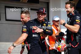 Max Verstappen (NLD) Red Bull Racing celebrates his pole position in qualifying parc ferme. 03.08.2019. Formula 1 World Championship, Rd 12, Hungarian Grand Prix, Budapest, Hungary, Qualifying Day.