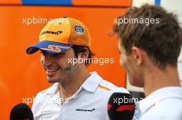 Carlos Sainz Jr (ESP) McLaren and team mate Lando Norris (GBR) McLaren. 03.08.2019. Formula 1 World Championship, Rd 12, Hungarian Grand Prix, Budapest, Hungary, Qualifying Day.