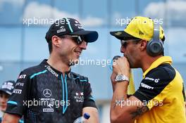 (L to R): Robert Kubica (POL) Williams Racing with Daniel Ricciardo (AUS) Renault F1 Team on the drivers parade. 04.08.2019. Formula 1 World Championship, Rd 12, Hungarian Grand Prix, Budapest, Hungary, Race Day.