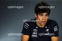 Lance Stroll (CDN) Racing Point F1 Team in the FIA Press Conference. 01.08.2019. Formula 1 World Championship, Rd 12, Hungarian Grand Prix, Budapest, Hungary, Preparation Day.