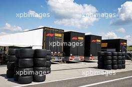 Pirelli trucks in the paddock. 01.08.2019. Formula 1 World Championship, Rd 12, Hungarian Grand Prix, Budapest, Hungary, Preparation Day.