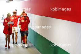 Charles Leclerc (MON) Ferrari and team mate Sebastian Vettel (GER) Ferrari. 01.08.2019. Formula 1 World Championship, Rd 12, Hungarian Grand Prix, Budapest, Hungary, Preparation Day.