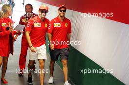 Charles Leclerc (MON) Ferrari and team mate Sebastian Vettel (GER) Ferrari. 01.08.2019. Formula 1 World Championship, Rd 12, Hungarian Grand Prix, Budapest, Hungary, Preparation Day.