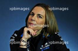 Claire Williams (GBR) Williams Racing Deputy Team Principal in the FIA Press Conference. 06.09.2019. Formula 1 World Championship, Rd 14, Italian Grand Prix, Monza, Italy, Practice Day.