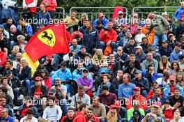 Circuit atmosphere - fans in the grandstand and a Ferrari flag. 06.09.2019. Formula 1 World Championship, Rd 14, Italian Grand Prix, Monza, Italy, Practice Day.