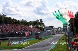 Grid atmosphere - air display before the start of the race. 08.09.2019. Formula 1 World Championship, Rd 14, Italian Grand Prix, Monza, Italy, Race Day.