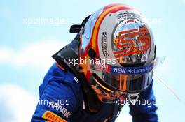 Carlos Sainz Jr (ESP) McLaren on the grid. 08.09.2019. Formula 1 World Championship, Rd 14, Italian Grand Prix, Monza, Italy, Race Day.