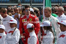 Charles Leclerc (MON) Ferrari SF90 and Valtteri Bottas (FIN) Mercedes AMG F1 W10. 08.09.2019. Formula 1 World Championship, Rd 14, Italian Grand Prix, Monza, Italy, Race Day.