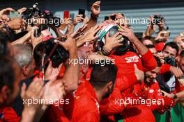 Race winner Charles Leclerc (MON) Ferrari celebrates with the team in parc ferme. 08.09.2019. Formula 1 World Championship, Rd 14, Italian Grand Prix, Monza, Italy, Race Day.