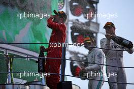 Race winner Charles Leclerc (MON) Ferrari celebrates on the podium. 08.09.2019. Formula 1 World Championship, Rd 14, Italian Grand Prix, Monza, Italy, Race Day.