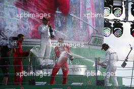 Charles Leclerc (FRA), Scuderia Ferrari , Lewis Hamilton (GBR), Mercedes AMG F1  and Valtteri Bottas (FIN), Mercedes AMG F1  08.09.2019. Formula 1 World Championship, Rd 14, Italian Grand Prix, Monza, Italy, Race Day.