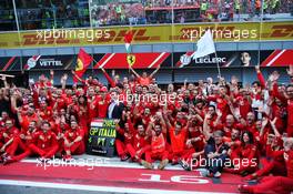 Race winner Charles Leclerc (MON) Ferrari celebrates with the team. 08.09.2019. Formula 1 World Championship, Rd 14, Italian Grand Prix, Monza, Italy, Race Day.