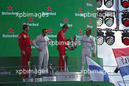 Charles Leclerc (FRA), Scuderia Ferrari , Lewis Hamilton (GBR), Mercedes AMG F1  and Valtteri Bottas (FIN), Mercedes AMG F1  08.09.2019. Formula 1 World Championship, Rd 14, Italian Grand Prix, Monza, Italy, Race Day.