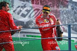Race winner Charles Leclerc (MON) Ferrari celebrates on the podium. 08.09.2019. Formula 1 World Championship, Rd 14, Italian Grand Prix, Monza, Italy, Race Day.