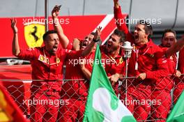 Ferrari celebrate at the podium. 08.09.2019. Formula 1 World Championship, Rd 14, Italian Grand Prix, Monza, Italy, Race Day.