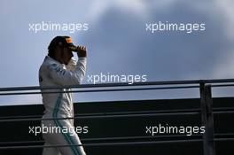 Lewis Hamilton (GBR) Mercedes AMG F1 on the podium. 08.09.2019. Formula 1 World Championship, Rd 14, Italian Grand Prix, Monza, Italy, Race Day.