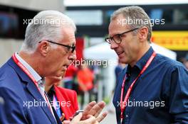 (L to R): Piero Ferrari (ITA) Ferrari Vice-President with Stefano Domenicali (ITA) FIA Single-Seater Commission President. 08.09.2019. Formula 1 World Championship, Rd 14, Italian Grand Prix, Monza, Italy, Race Day.
