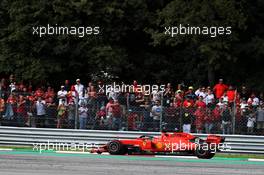 Sebastian Vettel (GER) Ferrari SF90 with a broken front wing. 08.09.2019. Formula 1 World Championship, Rd 14, Italian Grand Prix, Monza, Italy, Race Day.