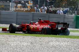 Sebastian Vettel (GER) Ferrari SF90 rejoins the circuit after spinning in the race. 08.09.2019. Formula 1 World Championship, Rd 14, Italian Grand Prix, Monza, Italy, Race Day.